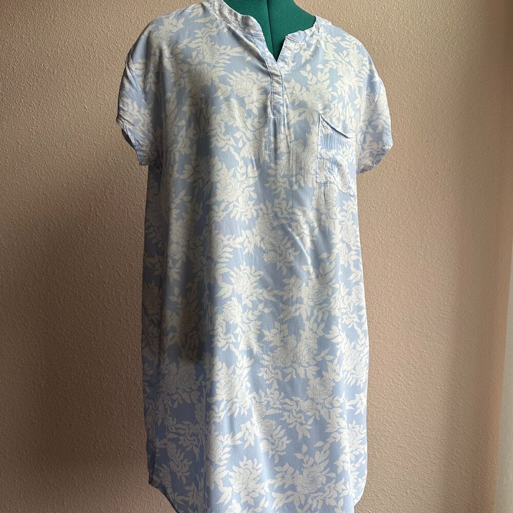 Anne Klein Intimate/Sleepwear/Dress 100% Rayon White/Blue Size L